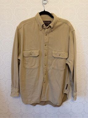 Vintage Abercrombie & Fitch Men’s Button-Down Shirt in Beige Size M